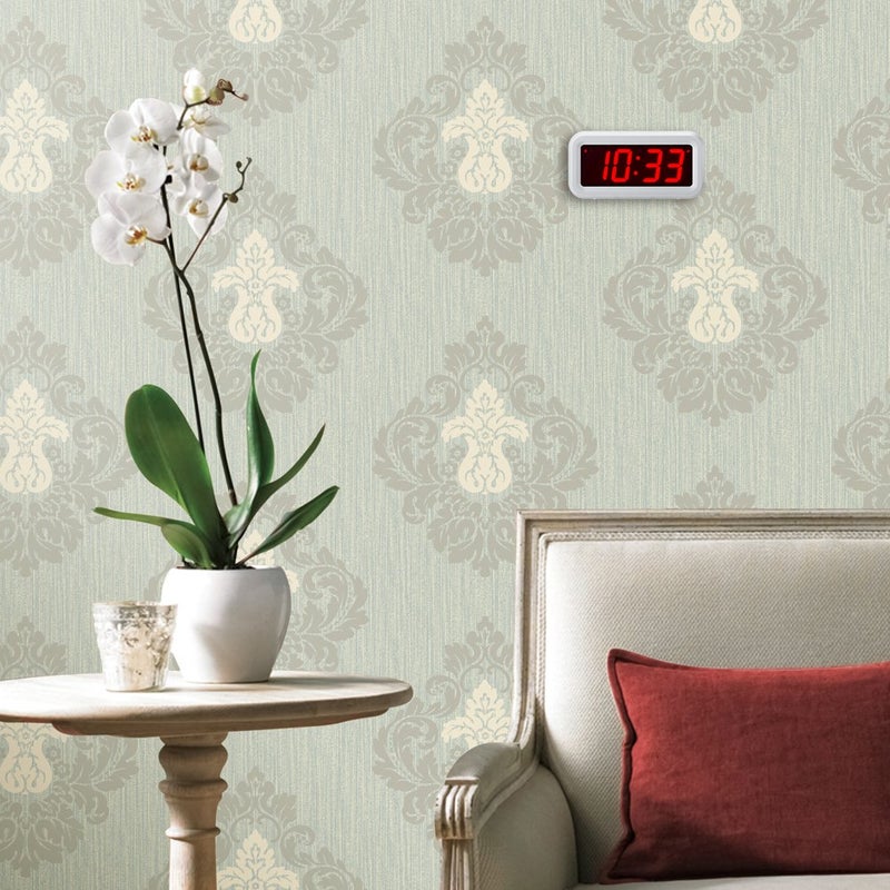 Timegyro Digital Alarm Clock Battery Operated with LED Display for Bedrooms, Long Battery Life for 12 Months, 3 Brightness Adjustable, 12/24 Hour, Snooze, White Case with Red Digits - Image 5